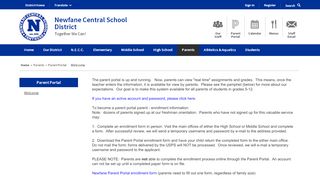 
                            2. Parent Portal / Welcome - Newfane Central School - wnyric