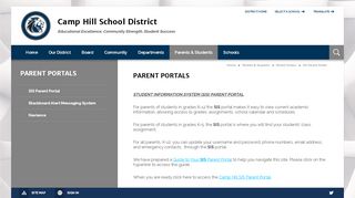 
                            9. Parent Portals / SIS Parent Portal - Camp Hill School District