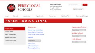 
                            9. Parent Quick Links - Perry Local Schools