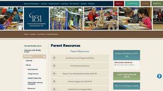 
                            3. Parent Resources - Community Consolidated School District 181