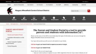 
                            1. Parent & Student Portal - Niagara Wheatfield Central School District