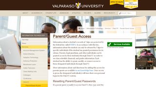 
                            1. Parent/Guest Access | Information Technology - Valparaiso University