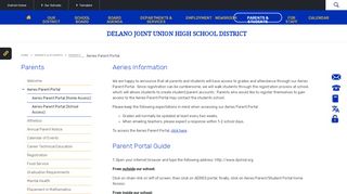 
                            4. Parents / Aeries Parent Portal - Delano Joint Union High School District