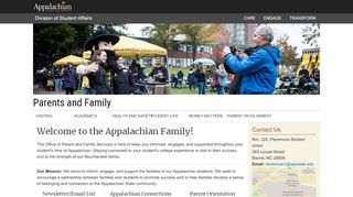 
                            2. Parents and Family - Appalachian State University