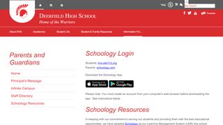 
                            5. Parents and Guardians / Schoology Resources