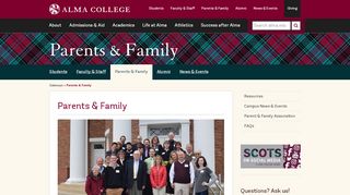 
                            6. Parents & Family: Alma College