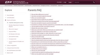 
                            9. Parents FAQ | Housing & Residence Life | Eastern Kentucky University