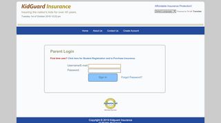 
                            2. Parents Login Page - Kidguard Insurance