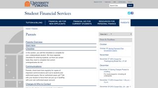 
                            1. Parents | Student Financial Services, UVA