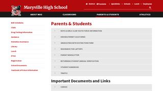 
                            8. Parents & Students - Maryville High School