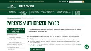 
                            1. Parents/Authorized Payer | Niner Central | UNC Charlotte