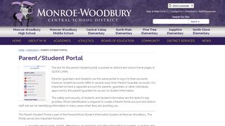 
                            4. Parent/Student Portal | Monroe-Woodbury Central School District ...