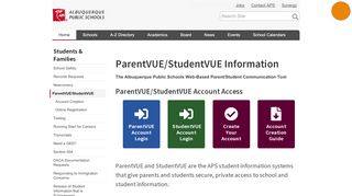 
                            9. ParentVUE/StudentVUE Information — Albuquerque Public Schools