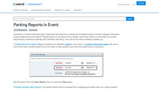 
                            7. Parking Reports in Event - support.cvent.com