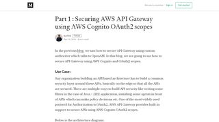 
                            8. Part 1 : Securing AWS API Gateway using AWS ... - medium.com