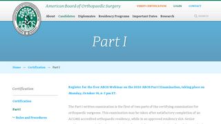 
                            7. Part I - The American Board of Orthopaedic Surgery