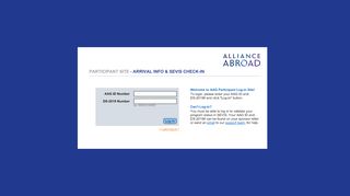 
                            3. Participant Login Site for Arrival Info & SEVIS Check-In