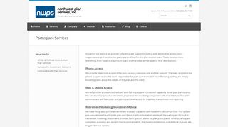 
                            4. Participant Services | Northwest Plan Services, Inc.