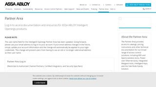 
                            4. Partner Area - Access Control Solutions from ASSA ABLOY