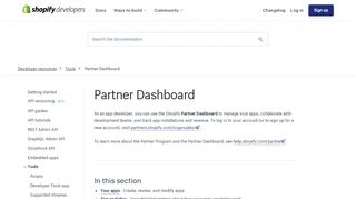 
                            2. Partner Dashboard · Shopify Help Center