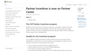 
                            1. Partner Incentives is now on Partner Center - Microsoft Docs