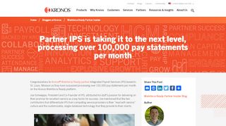 
                            1. Partner IPS is taking it to the next level, processing over ... - Kronos