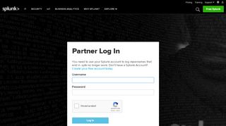 
                            8. Partner Log In - login.splunk.com