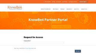 
                            3. Partner Portal Login Request - KnowBe4