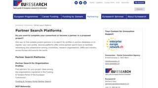 
                            8. Partner Search Platforms - Euresearch