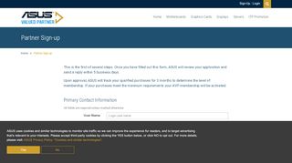 
                            5. Partner Sign-up – ASUS Valued Partner Program