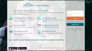 
                            5. Partners Patient Gateway - Login Page