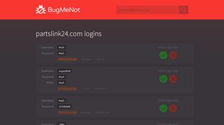 
                            7. partslink24.com passwords - BugMeNot