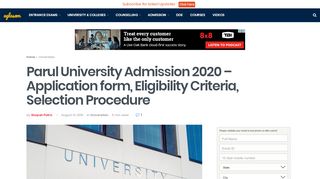 
                            8. Parul University Admission 2020 - Application form, Eligibility Criteria ...