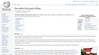 
                            4. Parvatibai Chowgule College - Wikipedia