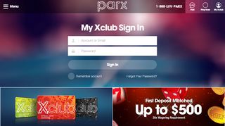 
                            3. Parx Casino® | My Xclub Account Sign In