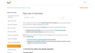 
                            11. Pass user in Germany – Welcome to Fon Help Center