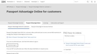 
                            7. Passport Advantage Online for customers - IBM