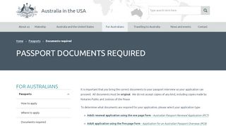 
                            7. Passport documents required | Australia in the USA