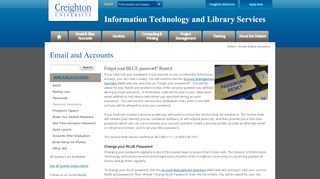 
                            7. Password Assistance | Information Technology and ... - Creighton DoIT