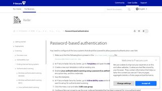 
                            3. Password-based authentication | Radar | 3.0 | F-Secure User Guides