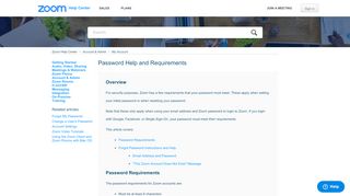 
                            6. Password Help and Requirements – Zoom Help Center - Zoom Support