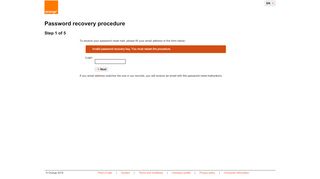 
                            8. Password recovery procedure - Orange Business Zone