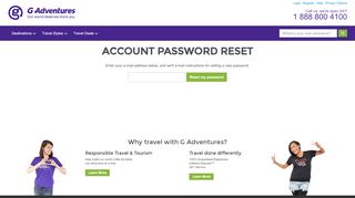 
                            9. Password reset - G Adventures