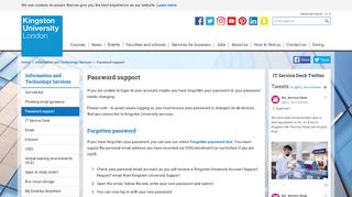 
                            10. Password support - Kingston University London