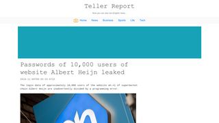 
                            3. Passwords of 10,000 users of website Albert Heijn leaked ...