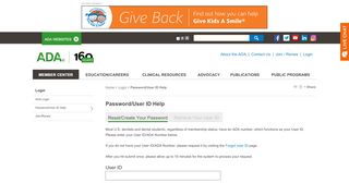 
                            5. Password/User ID Help - ADA Store - American Dental Association