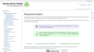 
                            5. Passwort ändern - doku.rz.hs-fulda.de