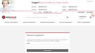 
                            6. Passwort vergessen | nettoshop.ch