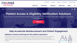
                            4. Patient Access & Eligibility Verification Solutions | Change Healthcare