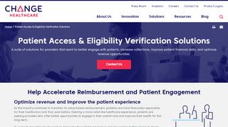 
                            2. Patient Access & Eligibility Verification Solutions | Change ...